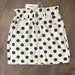 Bloomingdale's Black and White Ruched Mini Pencil Skirt